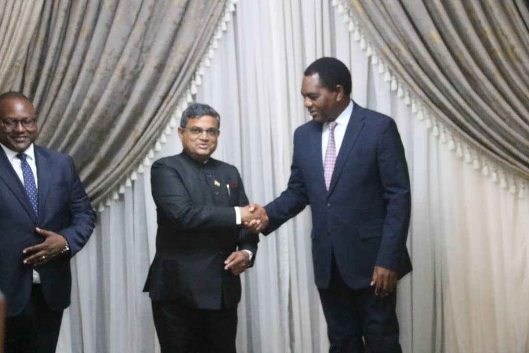 You are currently viewing PRESIDENT HICHILEMA HAPPY WITH ZAMBIA, INDIA STRENGTHENED RELATIONS